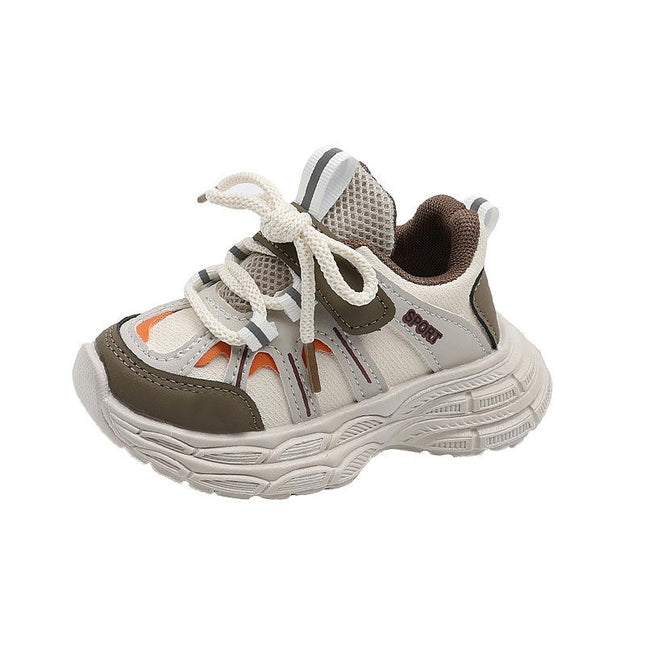 Boys Mesh Sneakers for Kids Non Slip Faux Leather Fashion Running Athletic Shoes