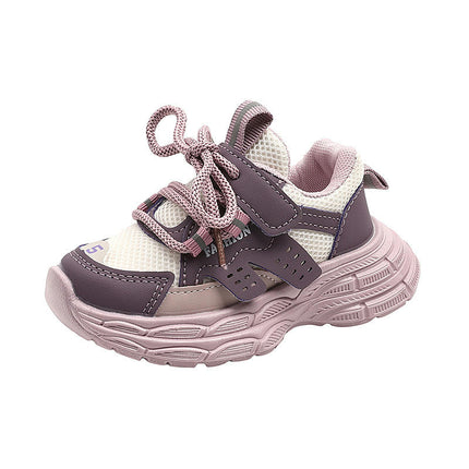 Kids Athletic Sneakers for Boys Faux Leather Walking Non Slip Sneakers