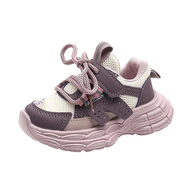 Kids Athletic Sneakers for Boys Faux Leather Walking Non Slip Sneakers