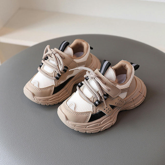Kids Athletic Sneakers for Boys Faux Leather Walking Non Slip Sneakers
