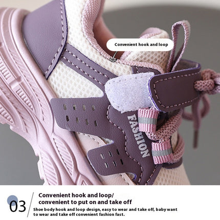 Kids Athletic Sneakers for Boys Faux Leather Walking Non Slip Sneakers