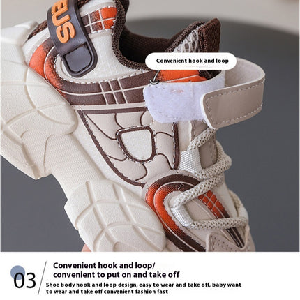 Kids Boy Faux Leather Casual Sneakers for Walking Running School
