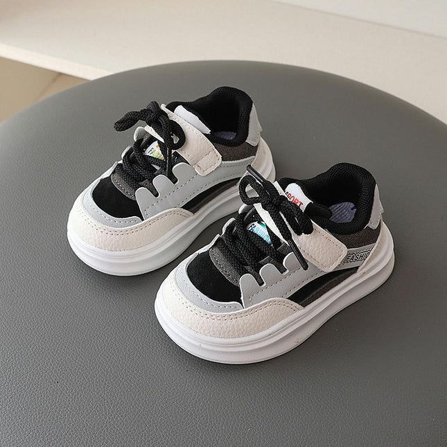 Toddler Boys Faux Leather Walking Sneakers Anti Slip Sole Step Shoes