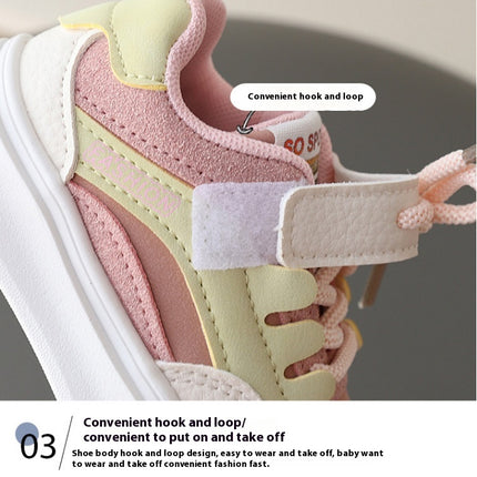 Toddler Boys Faux Leather Walking Sneakers Anti Slip Sole Step Shoes