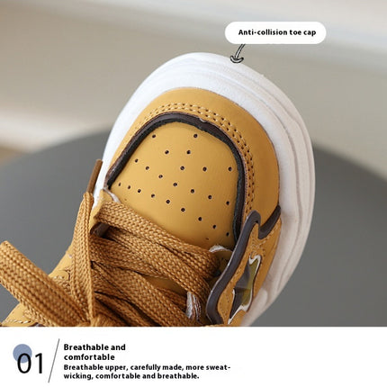 Little Children Boys Spring and Autumn Faux Leather Walking Sports Shoes