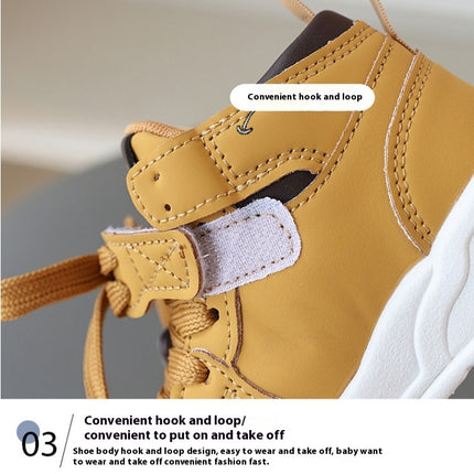 Little Children Boys Spring and Autumn Faux Leather Walking Sports Shoes