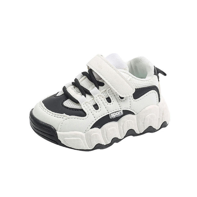 Toddler Running Shoes Faux Leather Breathable Mesh Sneakers Shoes