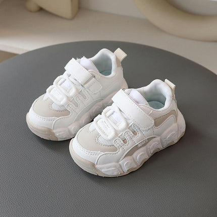 Toddler Running Shoes Faux Leather Breathable Mesh Sneakers Shoes