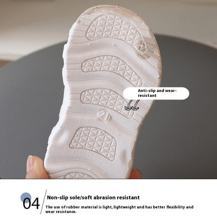Toddler Running Shoes Faux Leather Breathable Mesh Sneakers Shoes