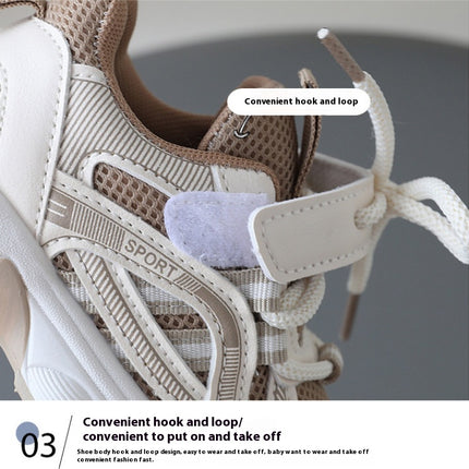 Toddler Girls Sneakers Walking Mesh Running Faux Leather Sneakers