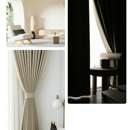 2 Panels Blackout Curtain Panel Pinch Pleated Drapery for Living Room Hooks Top