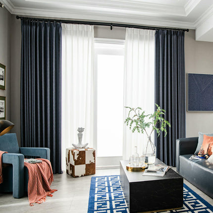 2 Panels Treatments Blackout Curtains for Room,Modern Simple Drapes Hooks Top