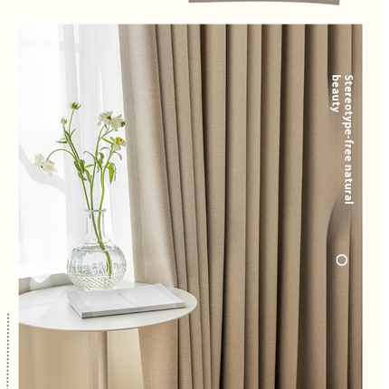 Blackout Curtains for Living Room,2 Panels Linen Texture Drapes Hooks Top