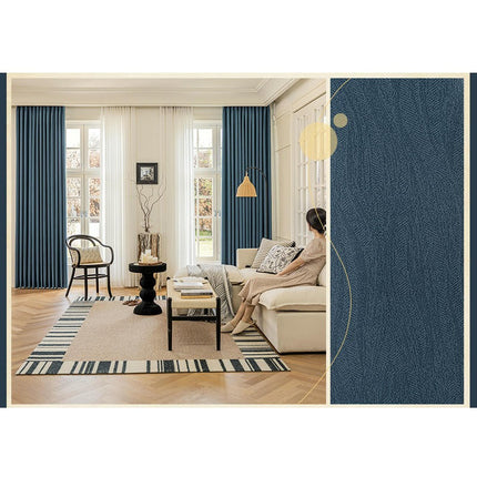 2 Panels Blackout Curtains Texture Patterns Drapes Window Treatments Hooks Top