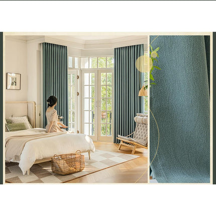 2 Panels Blackout Curtains Texture Patterns Drapes Window Treatments Hooks Top 1