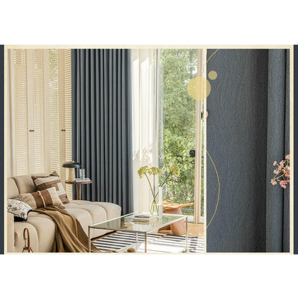 2 Panels Blackout Curtains Texture Patterns Drapes Window Treatments Hooks Top