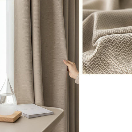 2 Panels Faux Linen Blackout Curtains Curtains for Living Room Hooks Top