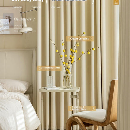 2 Panels Faux Linen Blackout Curtains Curtains for Living Room Hooks Top