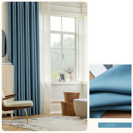 2 Panels Linen 100% Blackout Curtains Modern Darkening Curtains Hooks Top