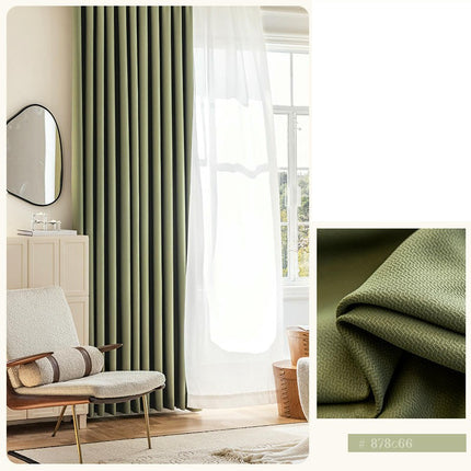 2 Panels Linen 100% Blackout Curtains Modern Darkening Curtains Hooks Top 1