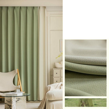 2 Panels Linen 100% Blackout Curtains Modern Darkening Curtains Hooks Top
