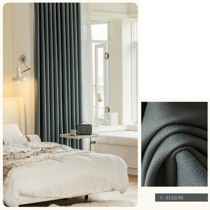 2 Panels Linen 100% Blackout Curtains Modern Darkening Curtains Hooks Top