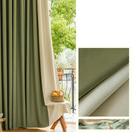 2 Panels Linen 100% Blackout Curtains Modern Darkening Curtains Hooks Top