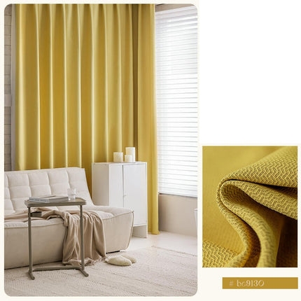 2 Panels Linen 100% Blackout Curtains Modern Darkening Curtains Hooks Top 1