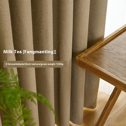 2 Panels Linen Textured Blackout Curtain for Living Room Bedroom Hooks Top