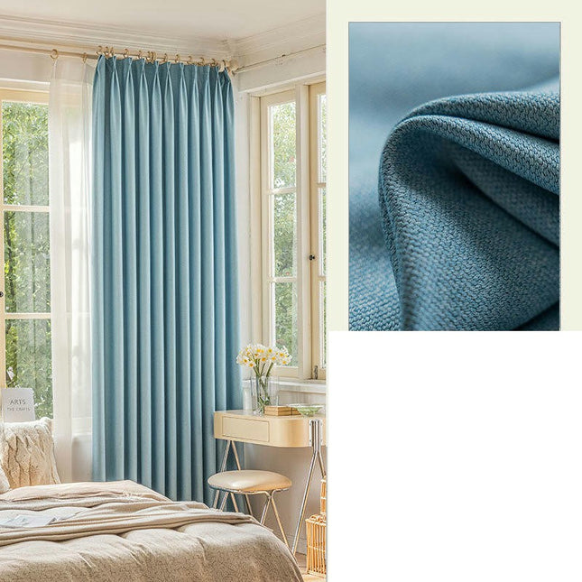2 Panels Cotton linen Curtains blackout Drapes for Living Room Hooks Top