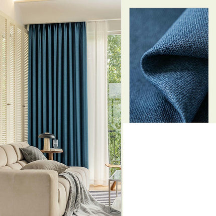 2 Panels Cotton linen Curtains blackout Drapes for Living Room Hooks Top