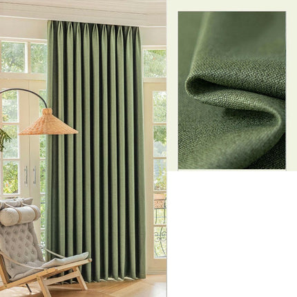 2 Panels Cotton linen Curtains blackout Drapes for Living Room Hooks Top