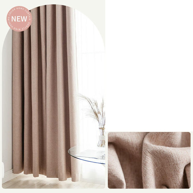 100% Blackout Linen Thermal Insulated Blackout Curtains 2 Panels Set Hooks Top