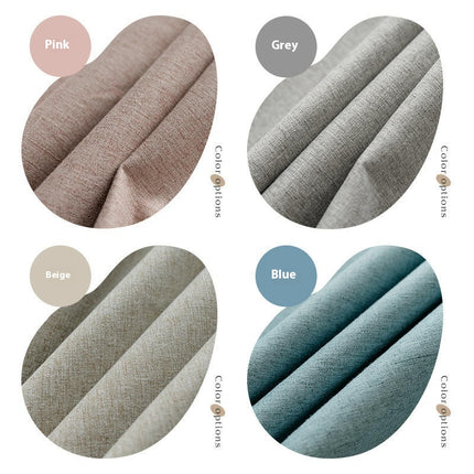 100% Blackout Linen Thermal Insulated Blackout Curtains 2 Panels Set Hooks Top