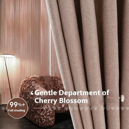100% Blackout Linen Thermal Insulated Blackout Curtains 2 Panels Set Hooks Top