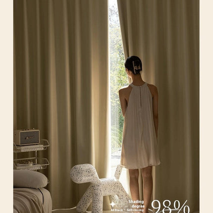 2 Panels Full Blackout Thermal Insulated Window Drapes for Living Room Hooks Top