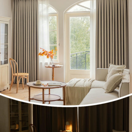2 Panels Full Blackout Curtains Thermal Insulated Window Treatment Hooks Top