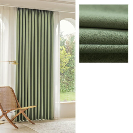 2 Panels Linen Modern Blackout Curtains Thermal Insulated Curtains Hooks Top