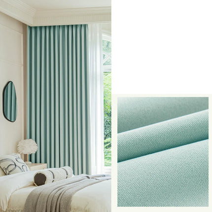 Linen Curtains Blackout 2 Panels Living Room Curtain Thermal Insulated Hooks Top
