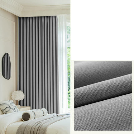Linen Curtains Blackout 2 Panels Living Room Curtain Thermal Insulated Hooks Top