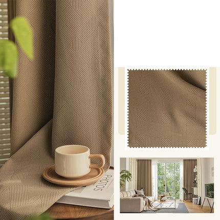 Curtains Blackout 2 Panels Living Room Soundproof Curtain Hooks Top