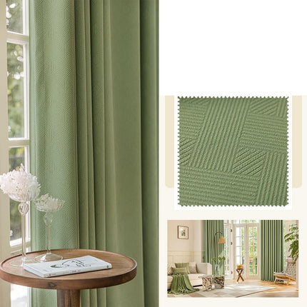 Curtains Blackout 2 Panels Living Room Soundproof Curtain Hooks Top 1