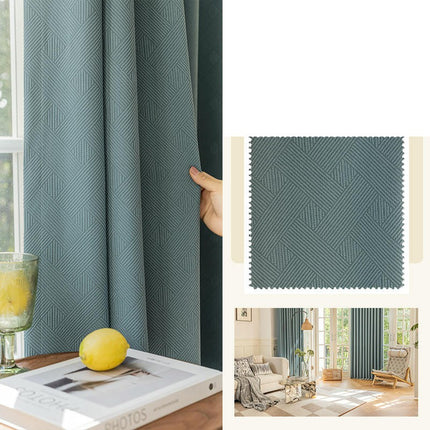 Curtains Blackout 2 Panels Living Room Soundproof Curtain Hooks Top