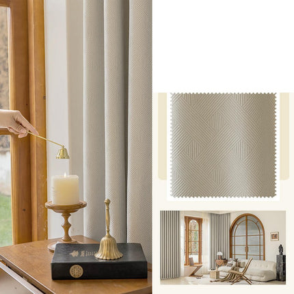 Curtains Blackout 2 Panels Living Room Soundproof Curtain Hooks Top