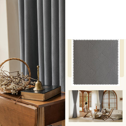 Curtains Blackout 2 Panels Living Room Soundproof Curtain Hooks Top