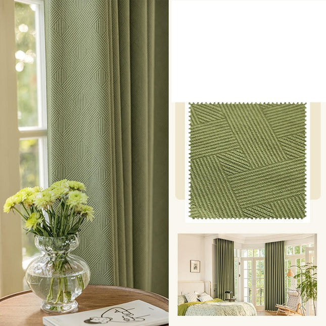 Curtains Blackout 2 Panels Living Room Soundproof Curtain Hooks Top