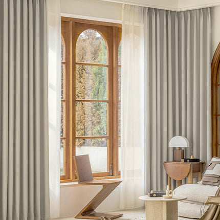 Curtains Blackout 2 Panels Living Room Soundproof Curtain Hooks Top 1