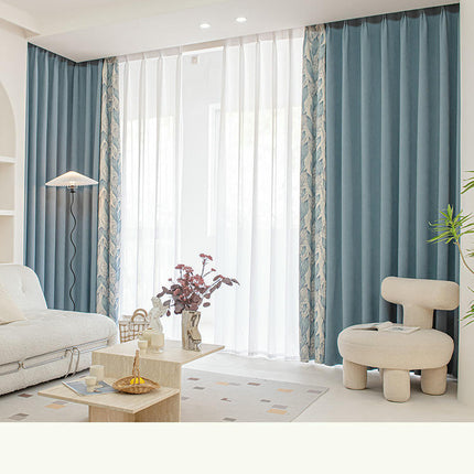 2 Panels Blackout Curtains Solid Curtain Drapes for Living Room Hooks Top