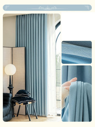 2 Panels Chenille Blackout Curtains Window Drapes for Living Room Hooks Top