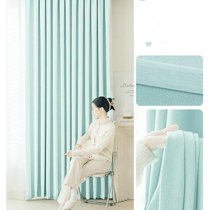 2 Panels Chenille Blackout Curtains Window Drapes for Living Room Hooks Top